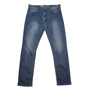 Vintage Genes Mens 36x32 Slim Fit Blue Wash Denim Jeans